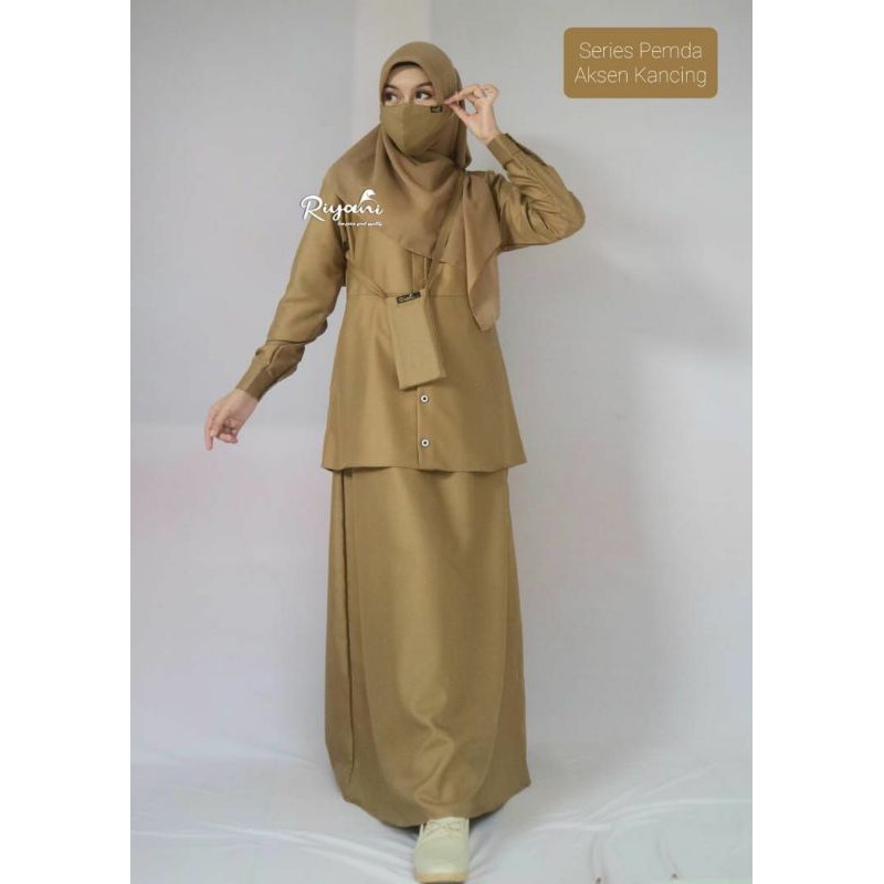 Gamis keki pemda Riyani/gamis twopiece kancing
