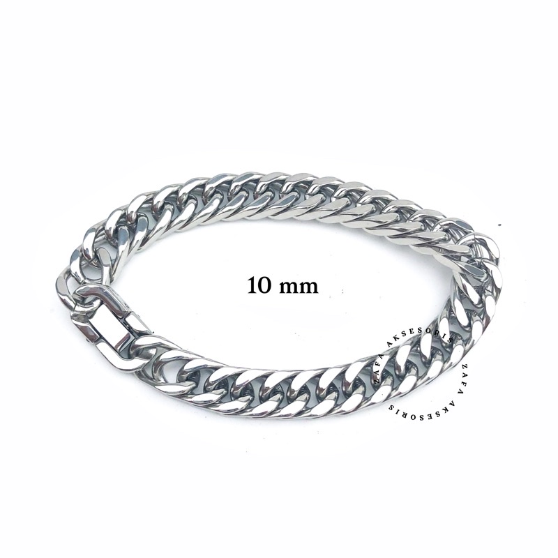 Zafa Gelang Titanium Pria Wanita Rantai Anti Karat - Fury Bracelet