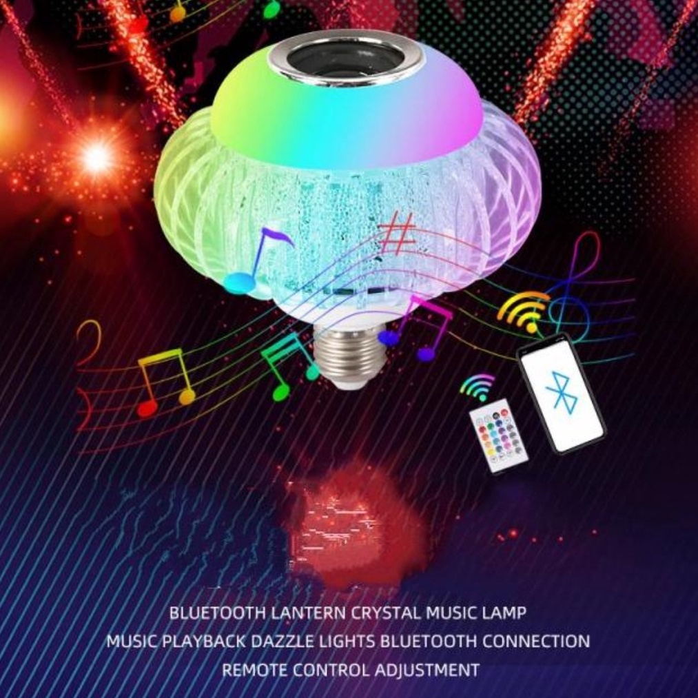 Lampu Kristal Speaker RGB LED 2in1 8422 Light Kristal Bluetooth