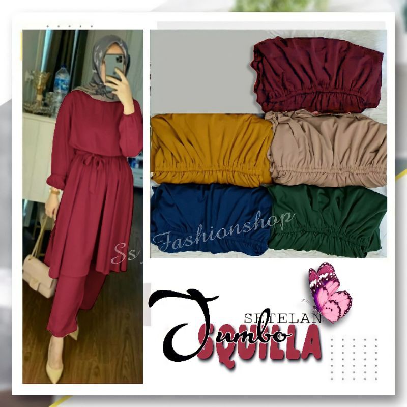 Setelan Squilla Mewah One Set Baju model Terbaru Import Baju Bahan Babyterry Terbaru 2022 Bju Wanita