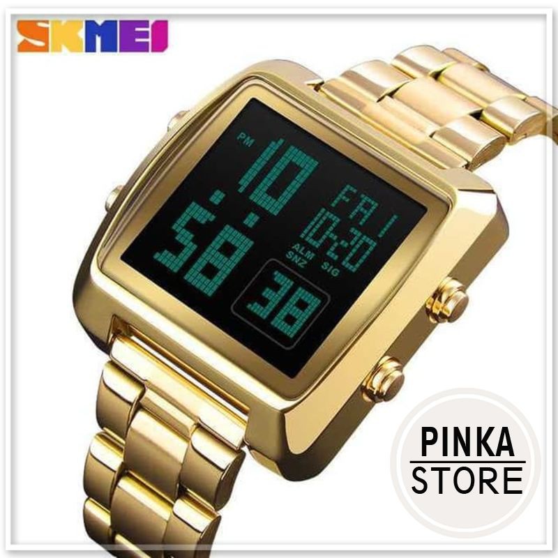 Jamtangancowok Macho Digital Rantai Asli Bergaransi S K M E I W36A Kedap Air - GOLD