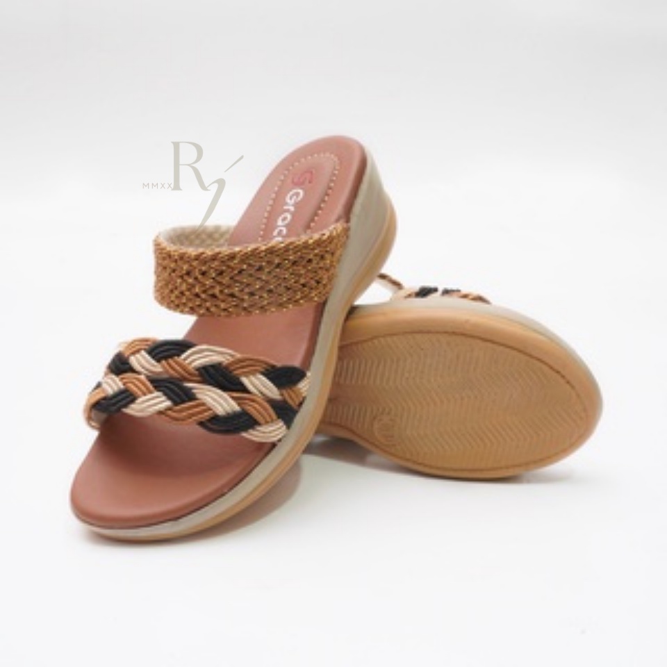 GRACE [WRH 404] Sandal Wedges Ban 3 Anak Perempuan/ Sandal Hak Anak Cewek/ Sandal Wedges Anak Perempuan