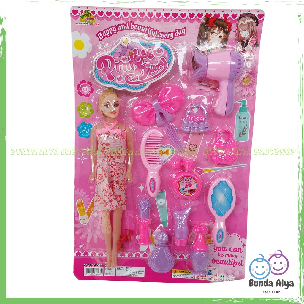 PROMO Mainan Anak Perempuan Boneka Berbi Berbie Plus Peralatan Dandan Murah Set Mainan Boneka Baju Bajuan Anak Perempuan  - Mainan Boneka Barbie Princess Diary - Mainan Beauty Set Barbie - Mainan Anak SNI