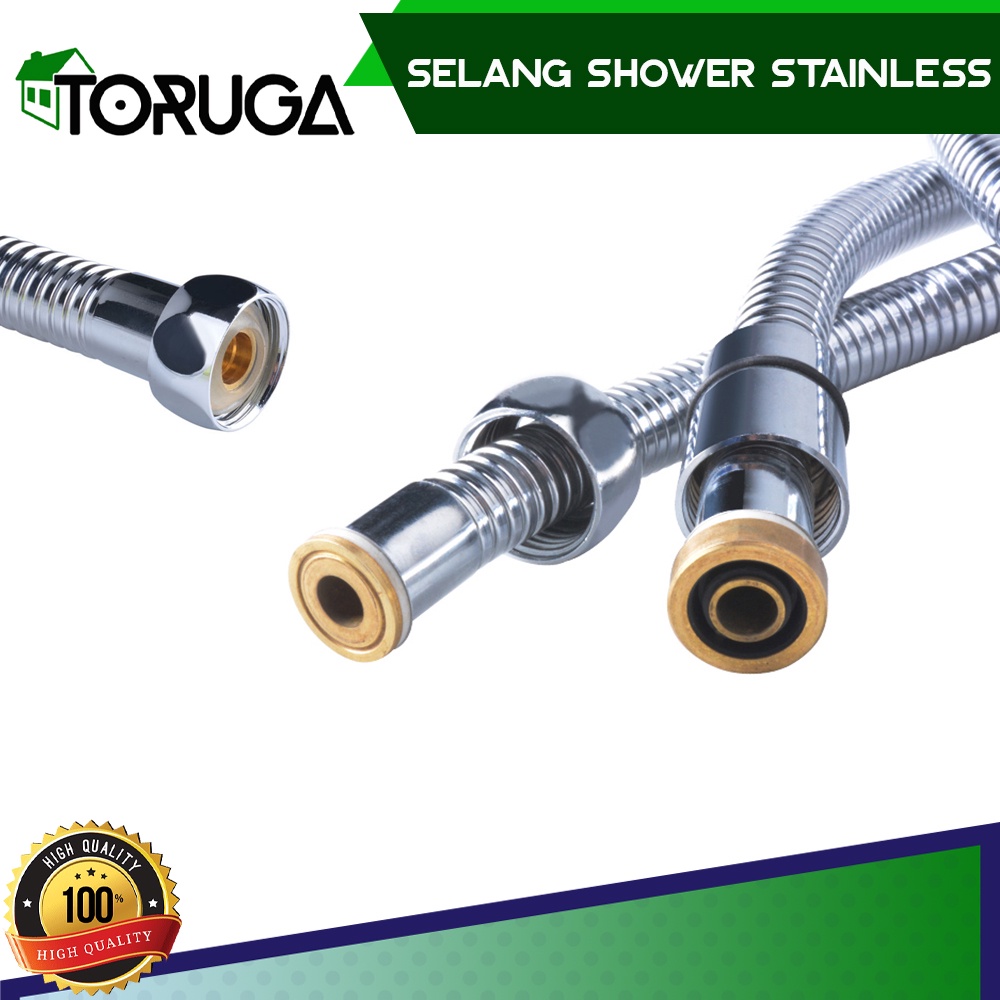 Selang Shower Kamar Mandi Stainless Steel Fleksibel Universal Hose Panjang 150cm Lentur Awet Tahan Panas dan Dingin