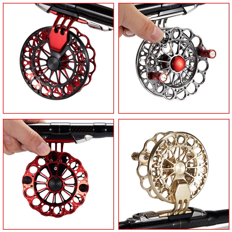 Reel Pancing 6 Warna 2 + 1bb Arbor Besar Cnc-Machined Metal Rasio 1: 1 Drag Trolling 2 Bearings Bahan Stainless Steel