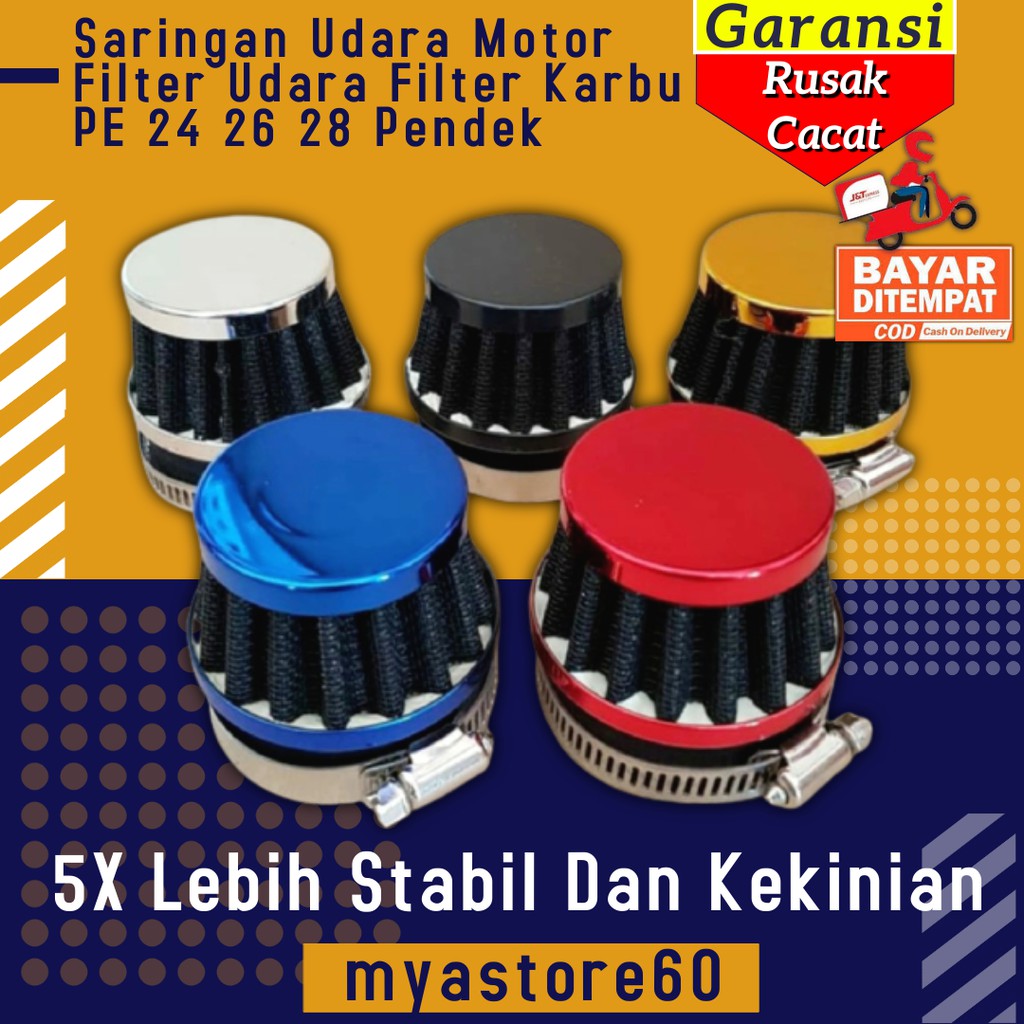 Saringan Udara Motor Filter Udara Filter Karbu PE 24 26 28 Pendek