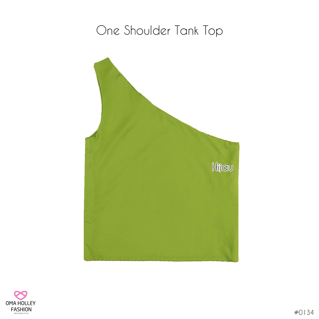(COD) OH Fashion Cutler Tank top Wanita One Shoulder #0134-Hijau