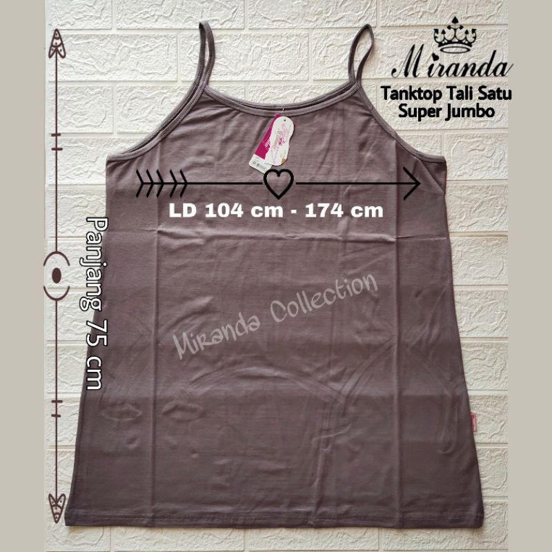 Tanktop Miranda Super Jumbo XXXL BB 90 kg Keatas Tali Lebar Dan Tali Kecil / Camisol Jumbo / Tank Top Jumbo-4