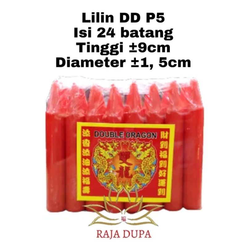 Lilin Double Dragon Merah/Putih C1, P5, 120,180, 240, 360, 440