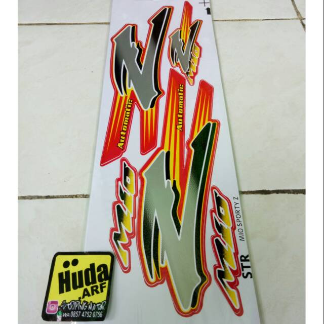 Striping lis sticker variasi mio sporty/lama/smile "MIO Z" merah/hitam/silver