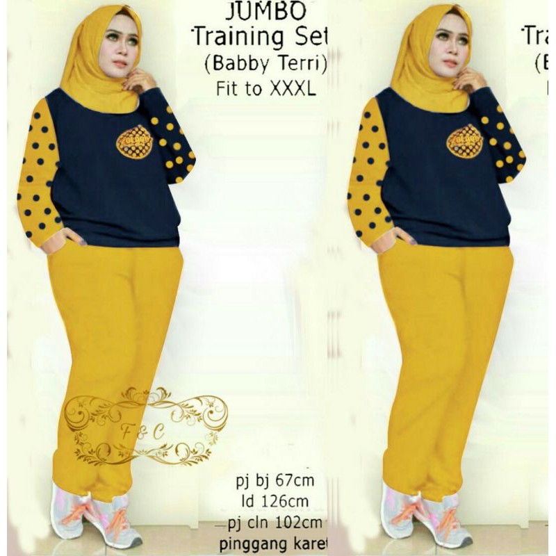 Set Training Wanita SHAIRAH  Uk. Jumbo/ Setelan Baju Olah Raga Wanita