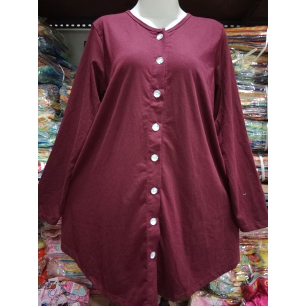 kaos jimbo murah busui friendly kancing bisa dibuka spandek halus 043 Maroon