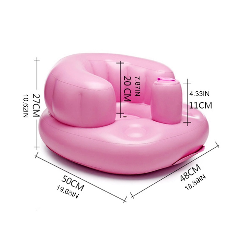 Mary Kursi Sofa Tiup Portable Bahan PVC Untuk Bayi Belajar Mandi / Makan