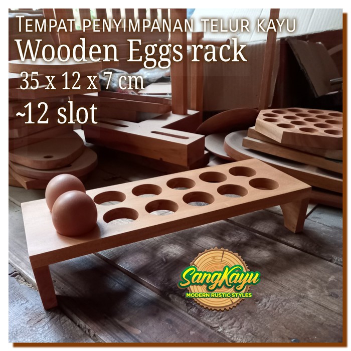 Tempat telur ayam 12 slot rustic chicken egg rack penyimpanan telur