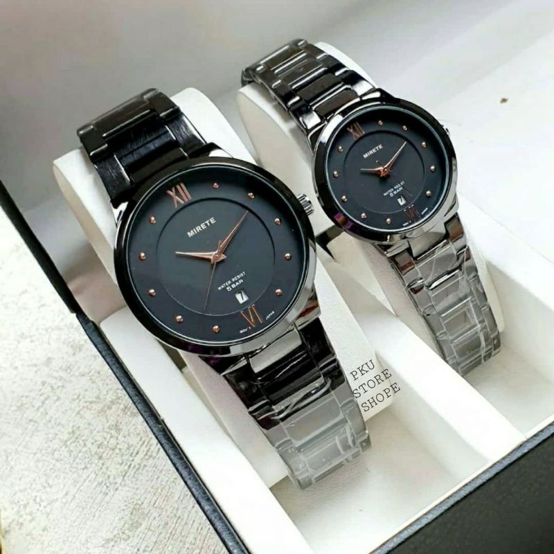 Jam Tangan Couple Analog Import Original Anti Air | Jam Tangan WANITA | Jam Tangan Pria Fitur Tanggal | Jam Couple Cowok/Cewek Free Batrai