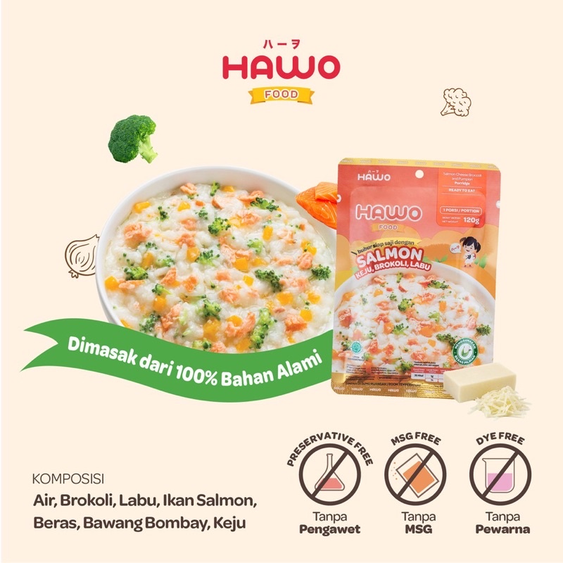 Hawo Food Bubur Bayi Siap Saji// Mpasi12bln//Makanan bayi ready to Eat 120gr