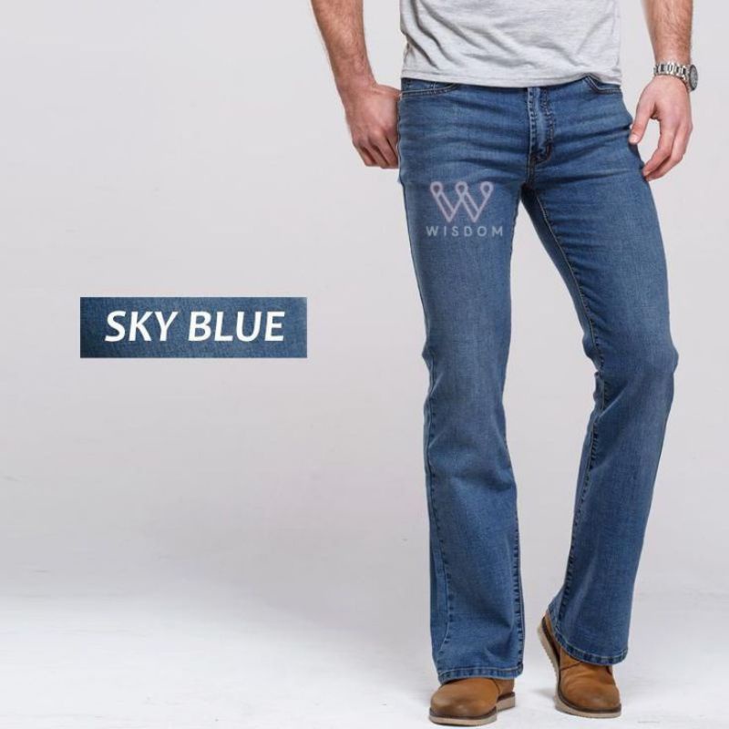 Wisdom Celana Jeans Cutbray Pria Cutbray Pants Boot Cut Melebar ke Bawah | Denim Stretch Melar Clasic