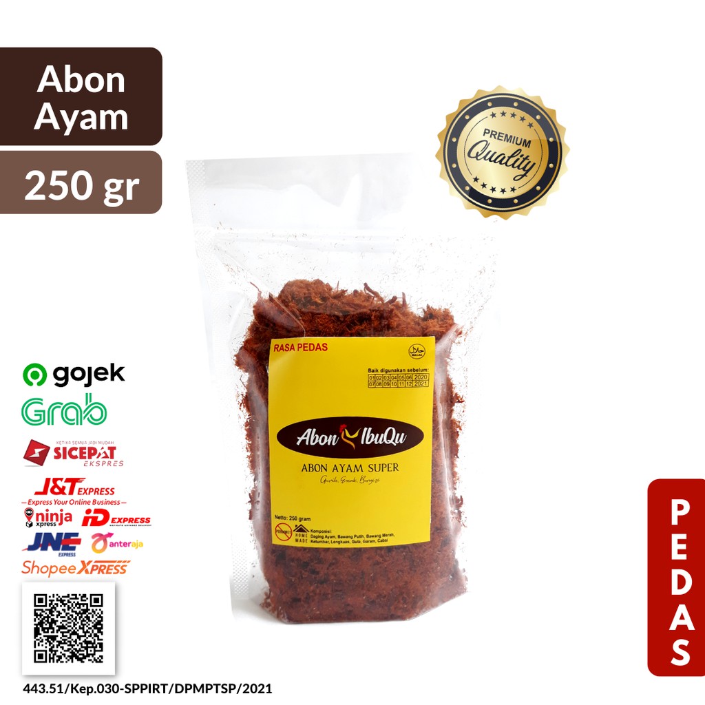 

ABON PEDAS 250 GR GRAM / 1/4 KG MERK IBUQU OLEH OLEH SOLO TANGERANG