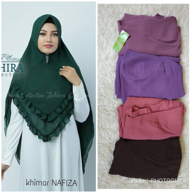 Jilbab Kerudung Hijab Khimar Ceruty Ceruti Ped Pet Pad Antem Hitam Ungu Tua Pink Ungu Muda Nafiza By