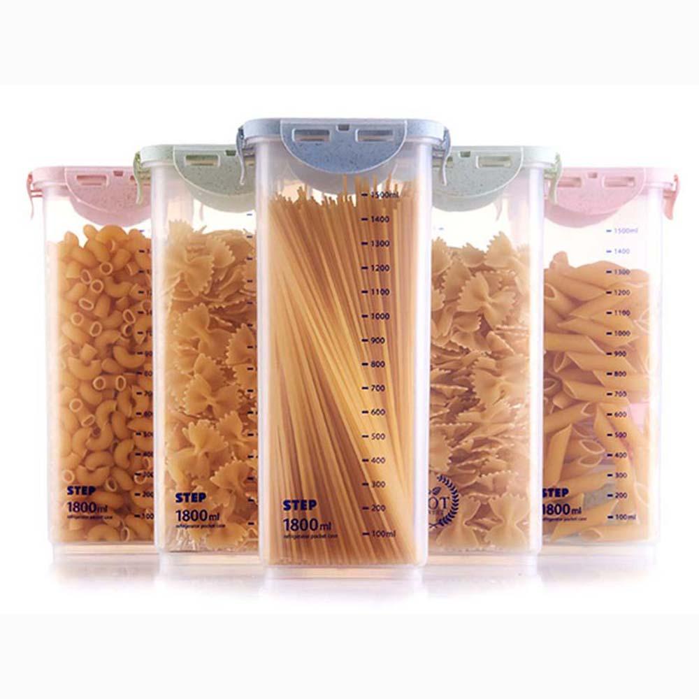 Rebuy Wadah Penyimpanan Makanan Biji-Bijian Multigrain Transparan Organizer Food Canister Perlengkapan Kue Penyimpanan Biji-Bijian Kaleng Tertutup