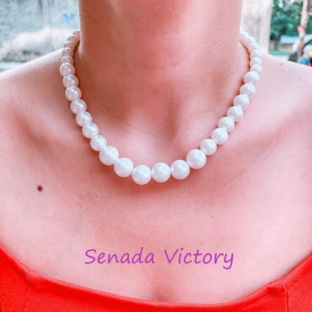 Senada Victory Kalung Mutiara Putih Cantik/Mewah Aksesoris Wanita SKM06