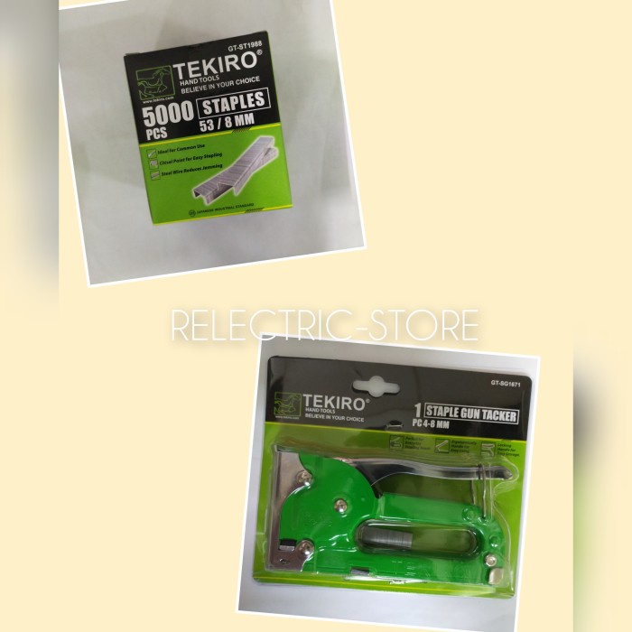 Steples Tembak Tekiro 4-8Mm + Isi Steples Tembak 8Mm Merek Tekiro