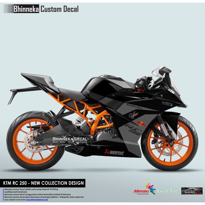 DECAL STICKER KTM RC MINIMALIS GREY