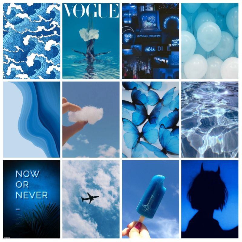 Jual Poster Aesthetic Blue 2 Indonesia Shopee Indonesia