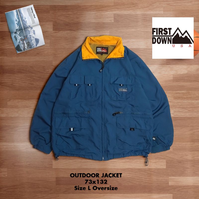 jaket first down multi pocket outdoor thrift preloved