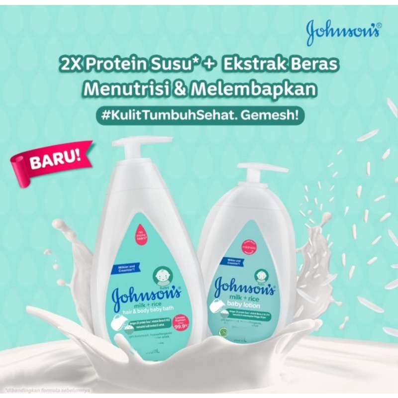 JOHNSONS MILK + RICE TOP TO TOE COTTON TOUCH Hair and Body Baby Bath 500ml Jhonson jonson