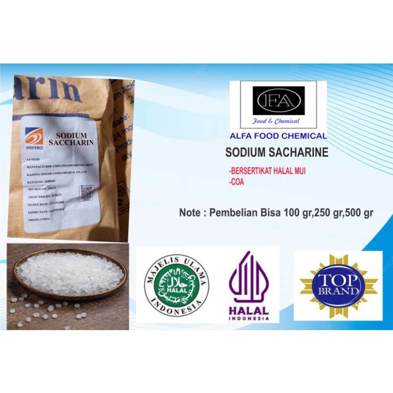 SODIUM SACCARINE EX TIAJIAN M8 PACKINGAN @ 1 KG DAN 25 KG  PEMANIS BUATAN BERSERTIFIKAT HALAL