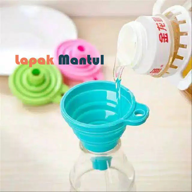 LM-0110 Corong Silikon Lipat Portable - Corong Air Corong Minyak Silicone - Corong Lipat Serbaguna