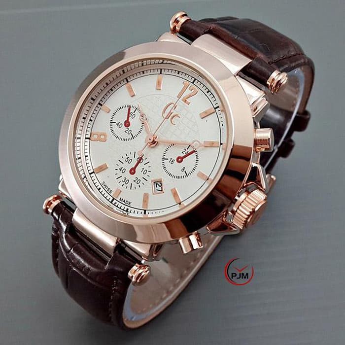 Unik Jam Tangan Wanita Gc Chrono Polos Red   Putih Limited