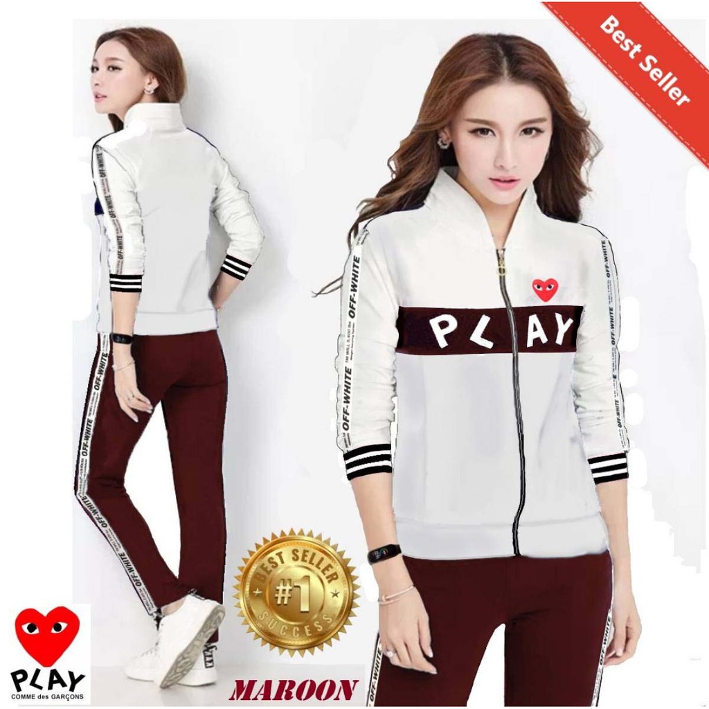 LVB Setelan Training Zipper Wanita/Track Suit Wanita/Setelan Olahraga Wanita/Uk.L-XL PLAY ZIPPER COMBI