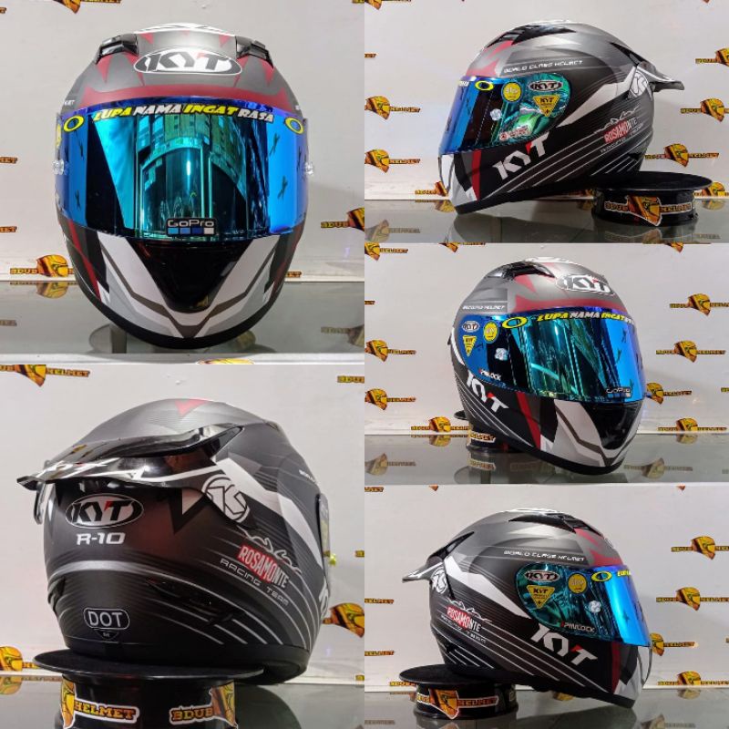 Helm KYT R10 AquaMarine /Aqua blue Paket Ganteng (Ongkir Termurah 2kg)-GANTENG RASAMONTE-2