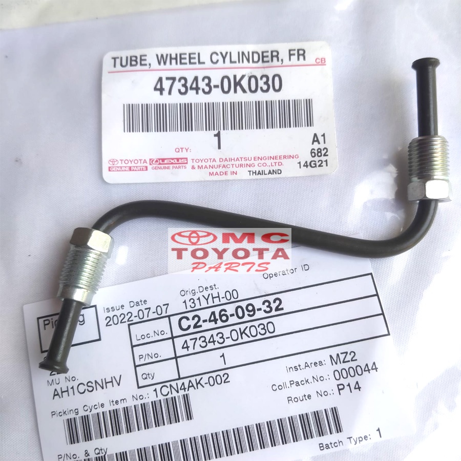 Tube whell Cylinder Selang pipa Depan Kiri Fortuner 47343-0K030