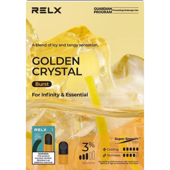 Relx Infinity Essential 1 pack 2 pods Golden Crystal