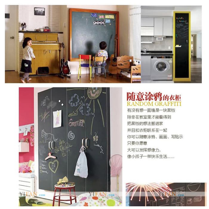 

papan tulis tinggal tempel Self Adhesive Blackboard hitam praktis GC