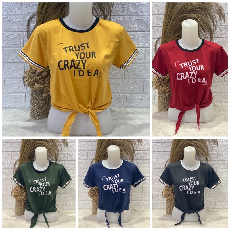 Kaos Crop wanita Sablon Kaos Crop Tali Rayon spandex Murah Crop Top