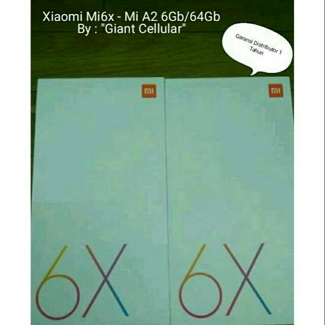 Xiaomi Mi 6x Pro - Mi A2 RAM 6Gb/64Gb ROM BLACK GOLD NEW - GARANSI DISTRIBUTOR 1 Tahun-