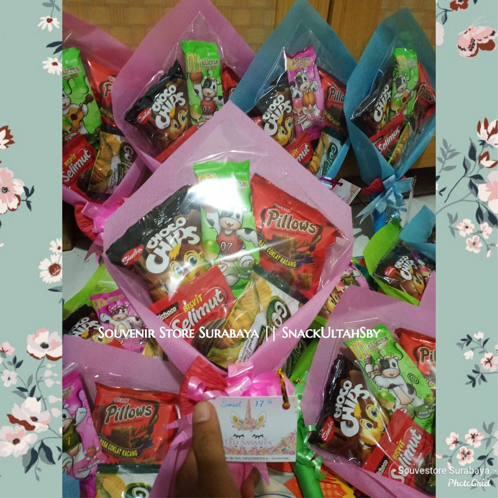 Souvenir Snack Ultah/ bingkisan ulang tahun sby / bucket snack mini / bucket snack ulang tahun