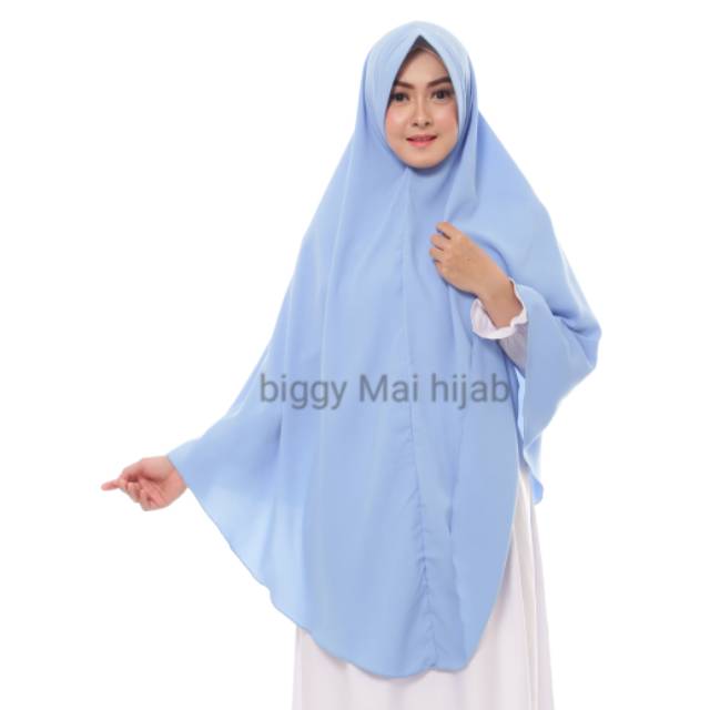 Jilbab syari wolpeach jumbo / jilbab wolfis size xxl Khimar instan pet antem wolpeach size XXL / jil