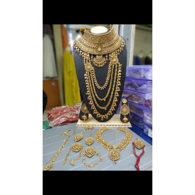 Kalung india kalung pernikahan bridal set  perhiasan india