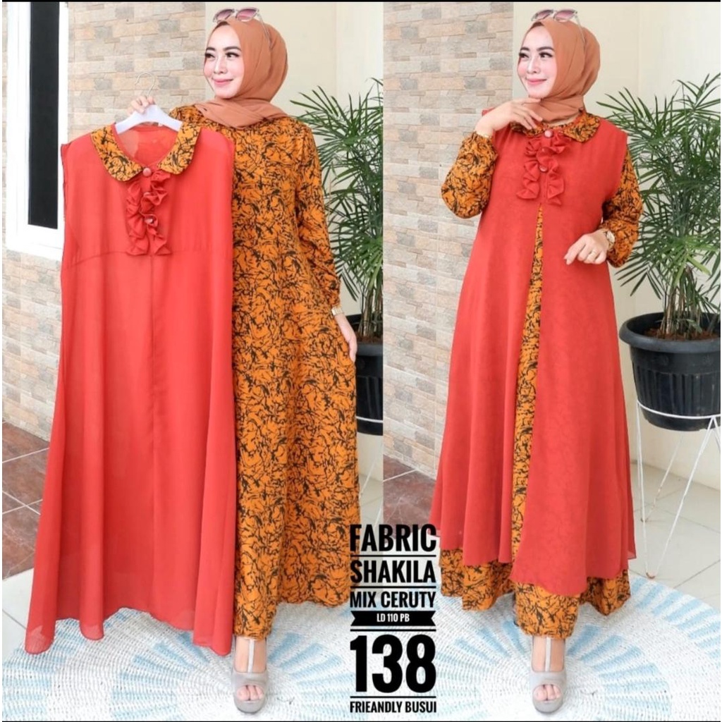 Gamis  + Auter Wanita - motif akar 02 - EVR - FX
