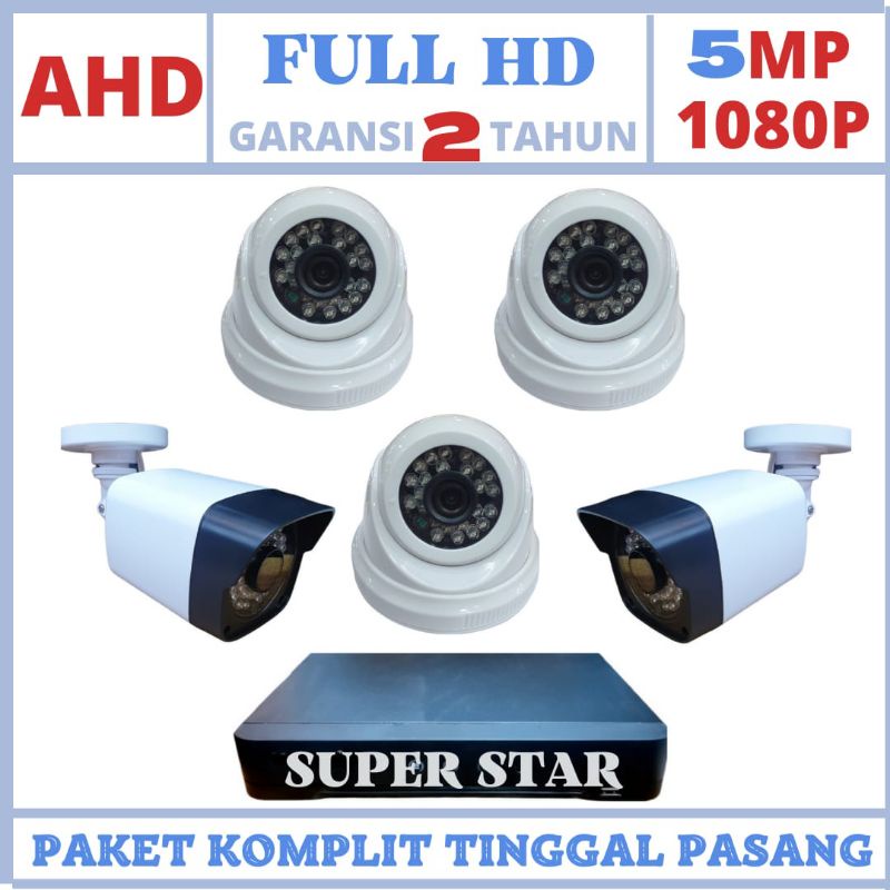 paket cctv 8 chanel 5 kamera 5mp 1080p ir sony full hd komplit