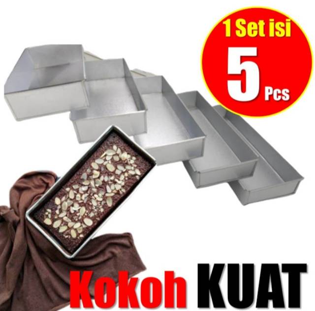 Loyang Brownies / Loyang Kue 1 Set isi 5pcs ( 5 Ukuran Berbeda )