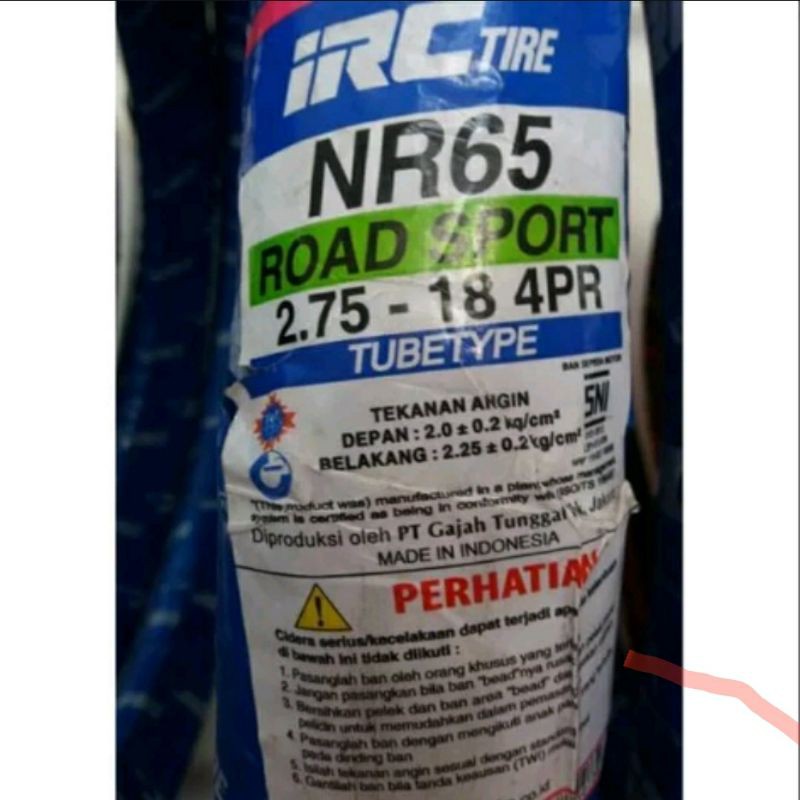 BAN DEPAN RX KING IRC NR 65 UK 275 RING 18