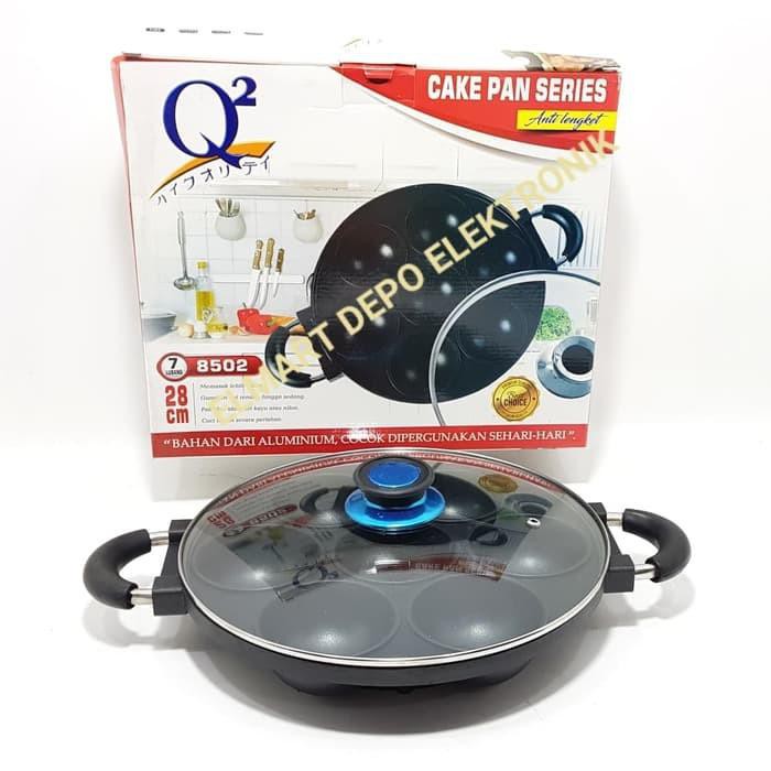 Jual Q2 Cake pan teflon 7 lubang Q2 8502 / loyang cetakan serabi, apem Murah