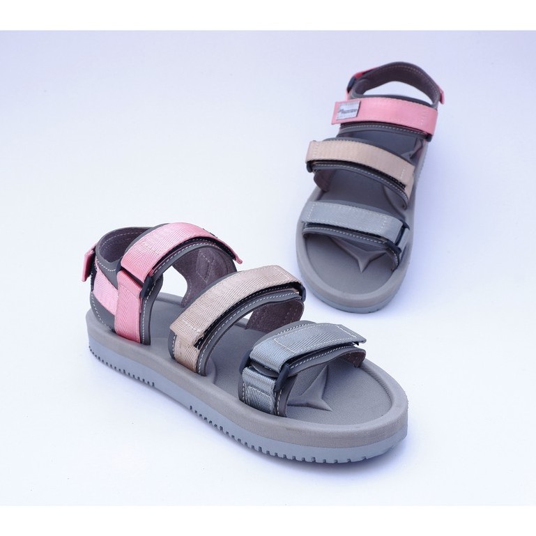 V SANDAL wanita outdoor / SENDAL gunung wanita hiking murah  Triple Strap Combinasi