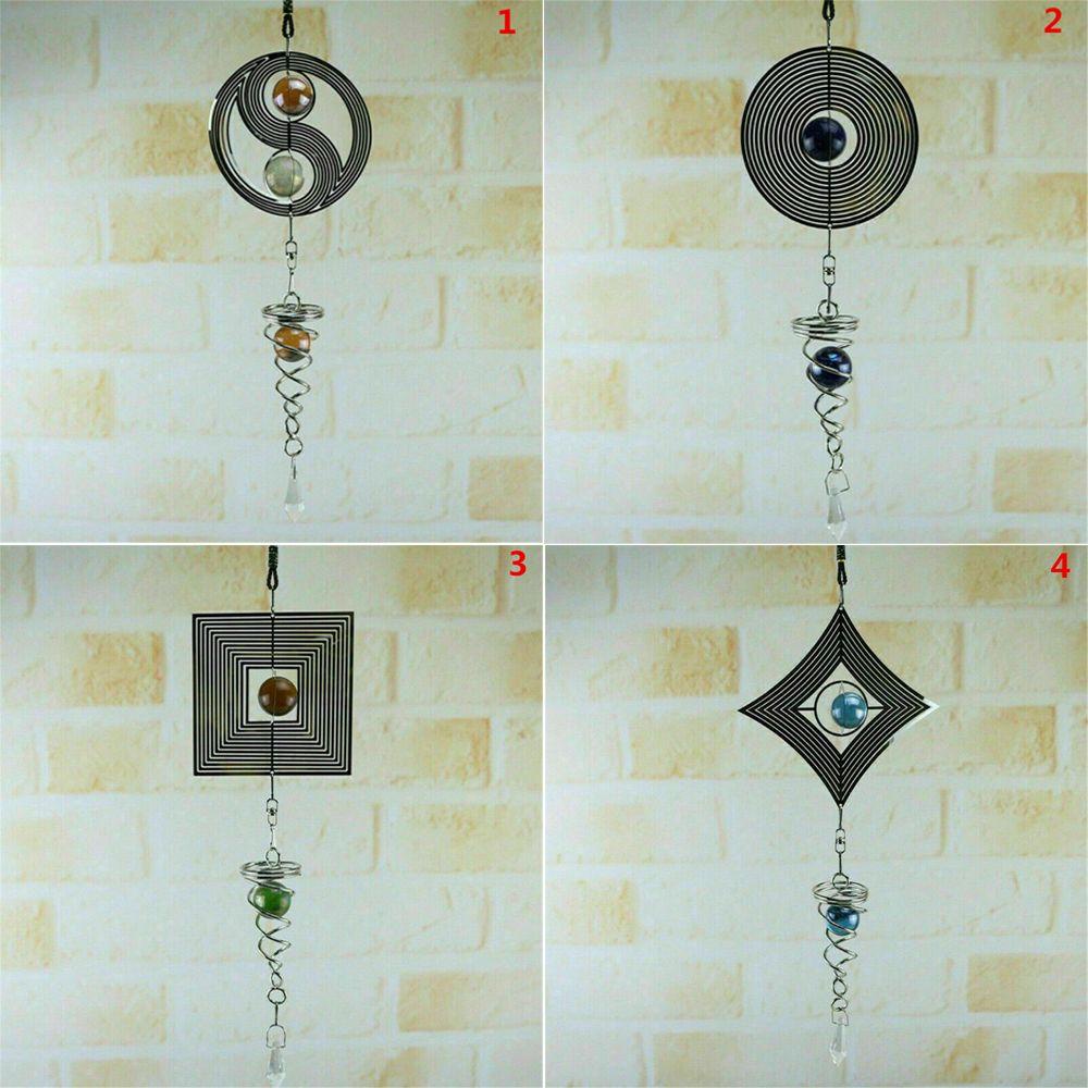 R-bunga Lonceng Angin Berputar Spinner Suncatcher Kristal Liontin Windchime